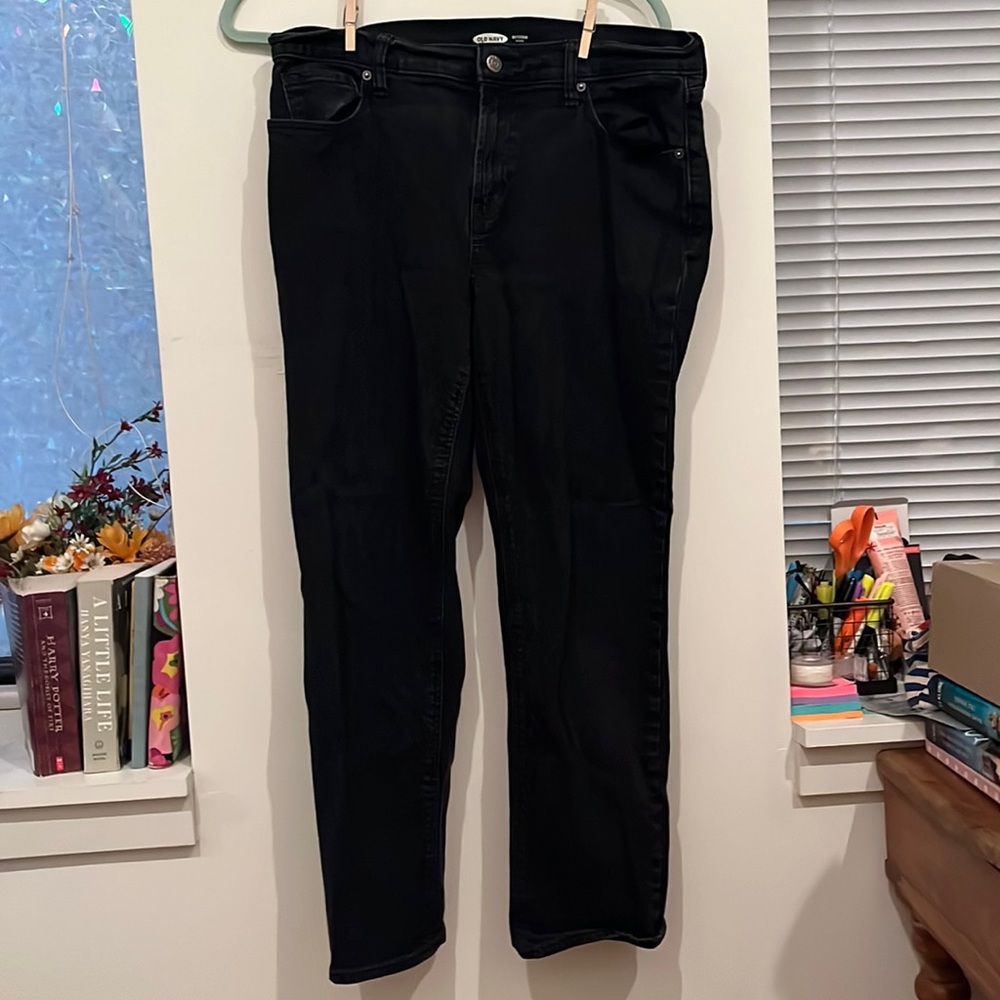 old navy black jeans - boyfriend mid-rise